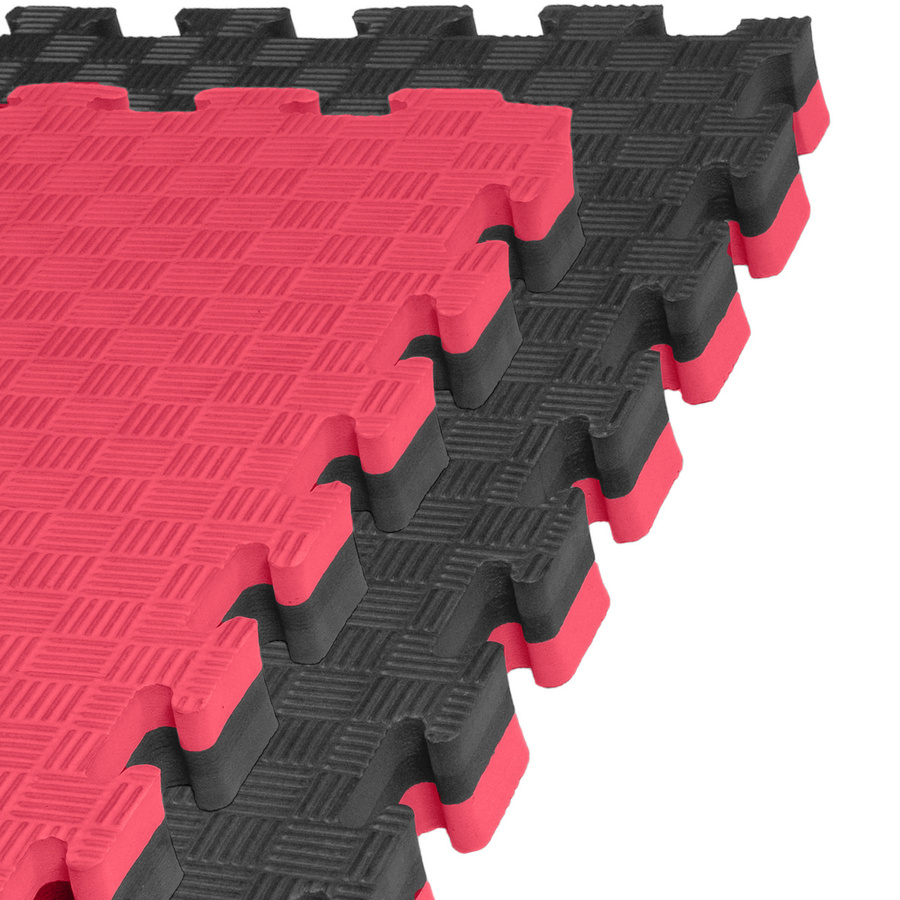 Kampfsportmatte 1mx1mx3cm, Schwarz-Rot