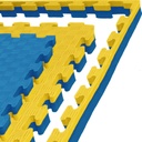 Kampfsportmatte 1mx1mx4cm, Gelb-Blau