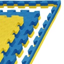 Kampfsportmatte 1mx1mx4cm, Gelb-Blau