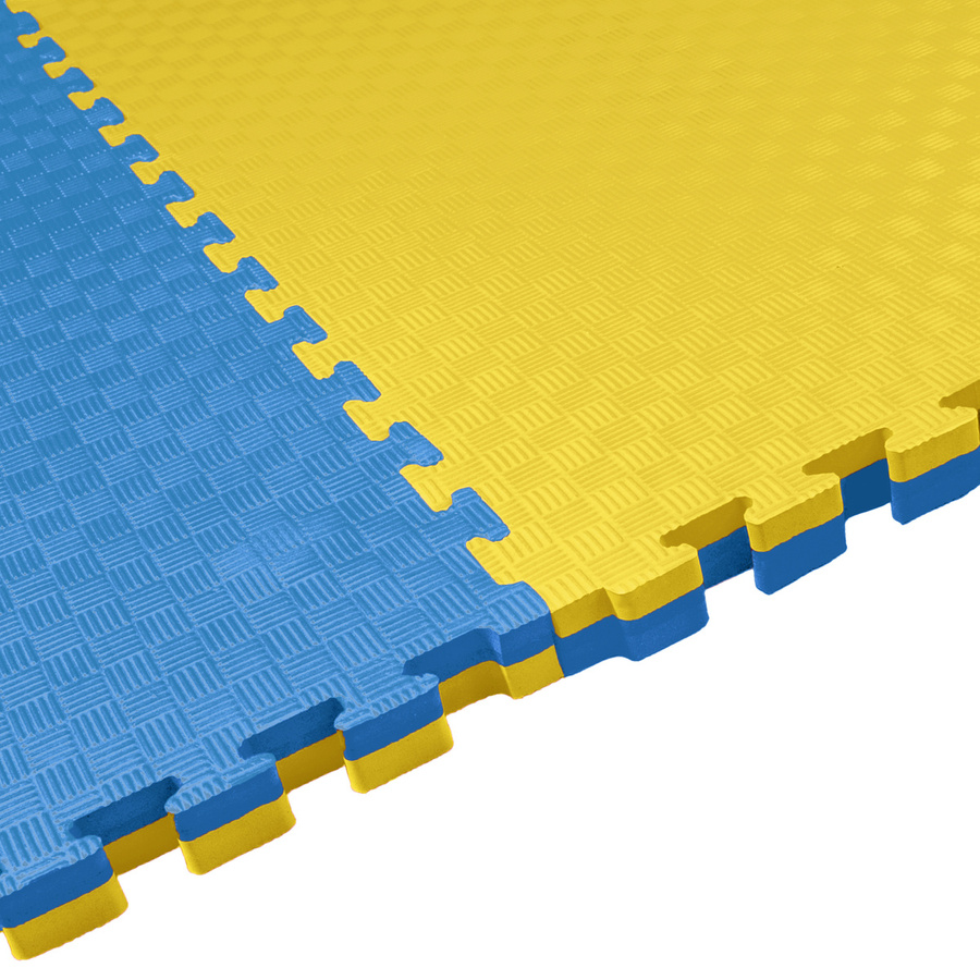 Kampfsportmatte 1mx1mx4cm, Gelb-Blau