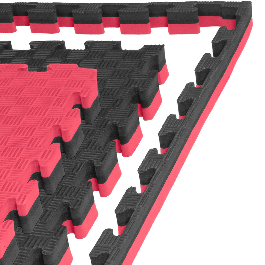 Kampfsportmatte 1mx1mx4cm, Schwarz-Rot