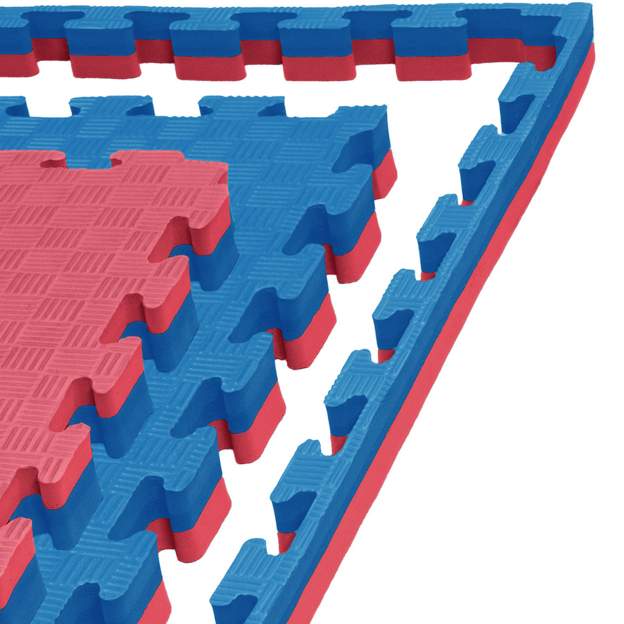 Kampfsportmatte 1mx1mx4cm, Rot-Blau