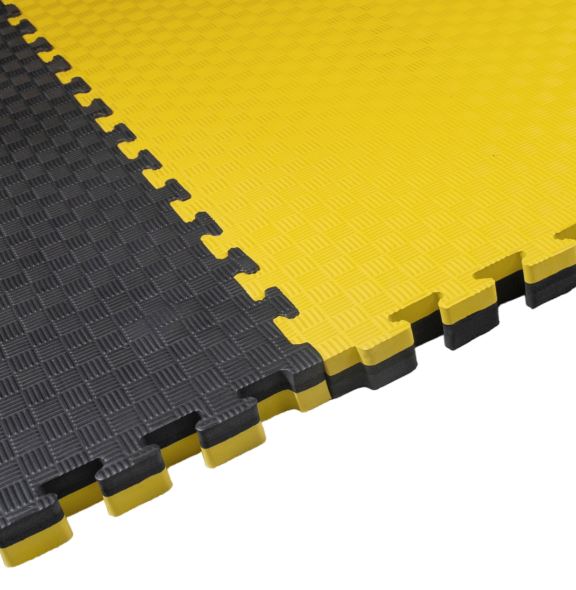 Kampfsportmatte 1mx1mx3cm, Schwarz-Gelb