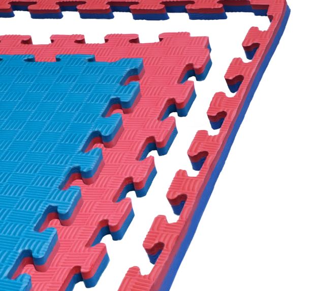 Kampfsportmatte 1mx1mx2cm, Rot-Blau