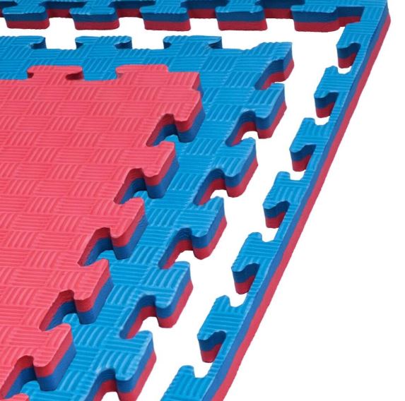 Kampfsportmatte 1mx1mx2cm, Rot-Blau