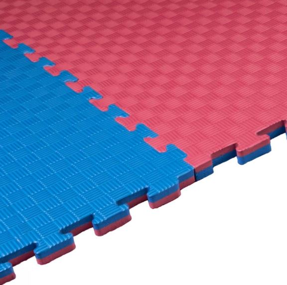 Kampfsportmatte 1mx1mx2cm, Rot-Blau