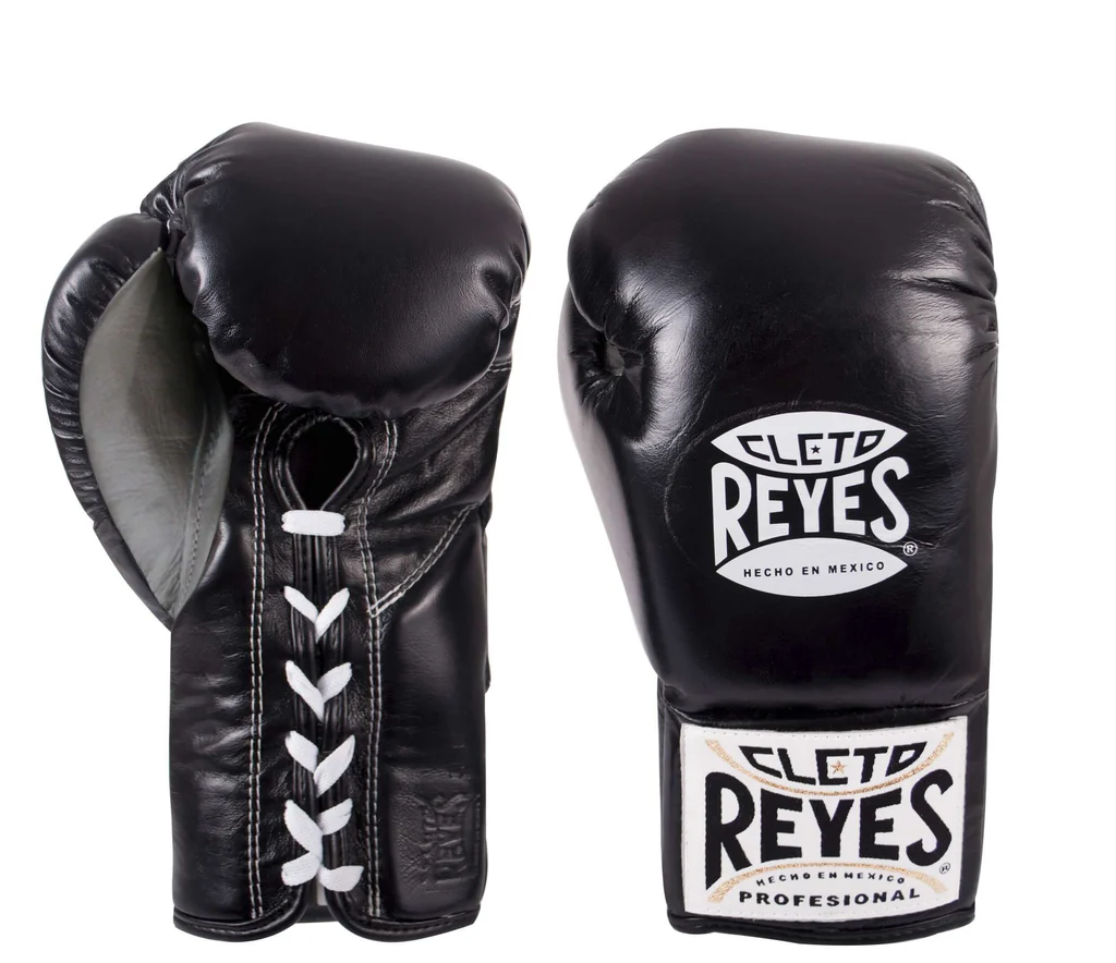 Cleto Reyes Boxhandschuhe Professional Fight mit Schnürung, Schwarz-Weiss 2