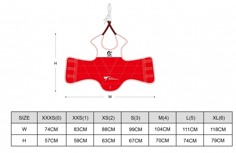 Wacoku WT Kampfweste Wendbar, Blau-Rot