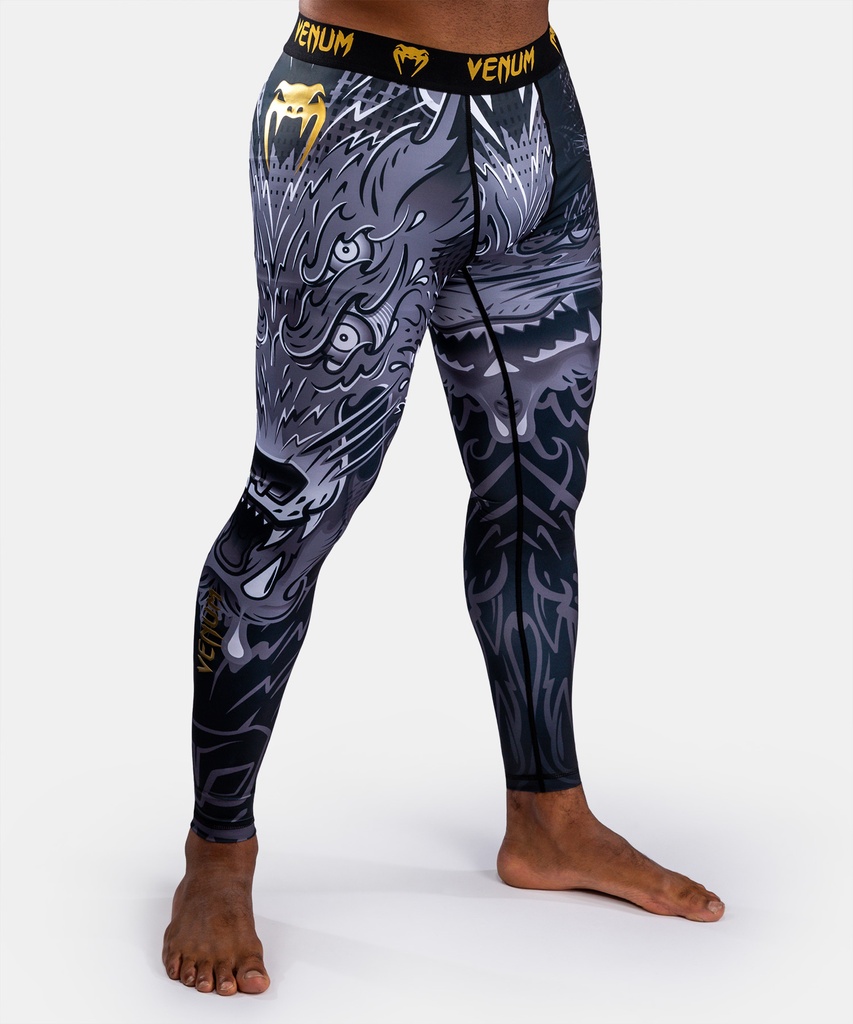 Venum Compression Pants Wolf Atak, Schwarz-Grau 3