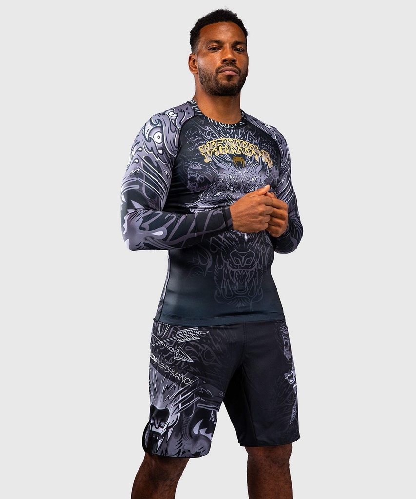 Venum Rash Guard Wolf Atak, Schwarz-Grau 2