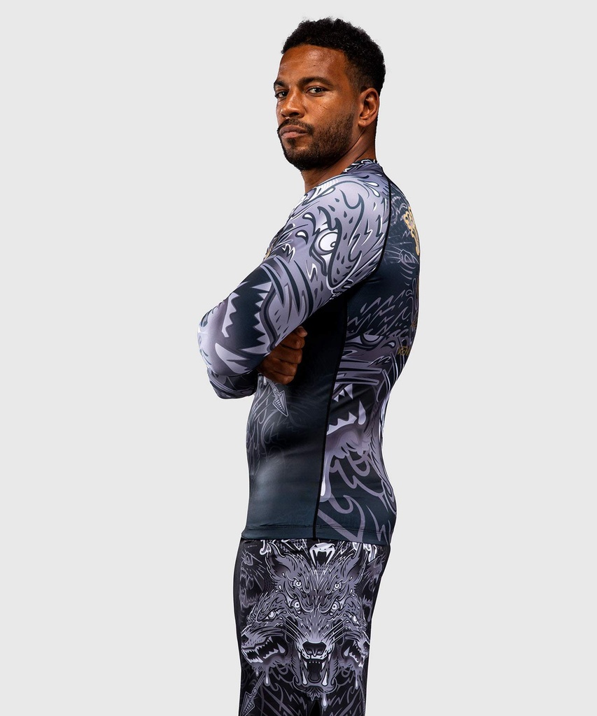 Venum Rash Guard Wolf Atak, Schwarz-Grau 3