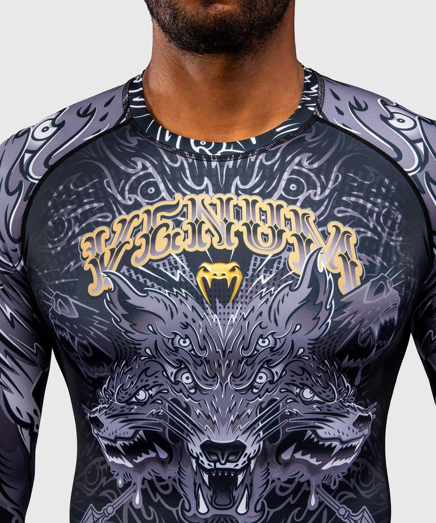 Venum Rash Guard Wolf Atak, Schwarz-Grau 6