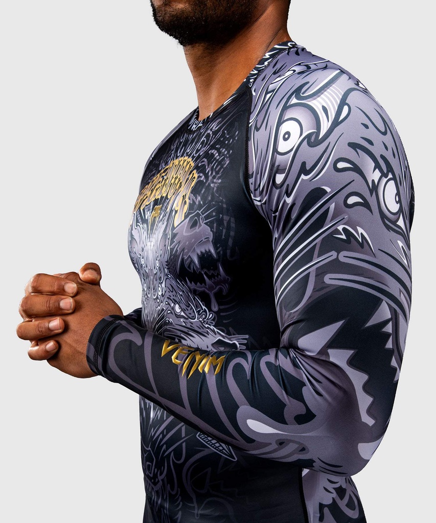 Venum Rash Guard Wolf Atak, Schwarz-Grau 7