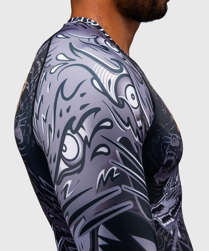Venum Rash Guard Wolf Atak, Schwarz-Grau 8