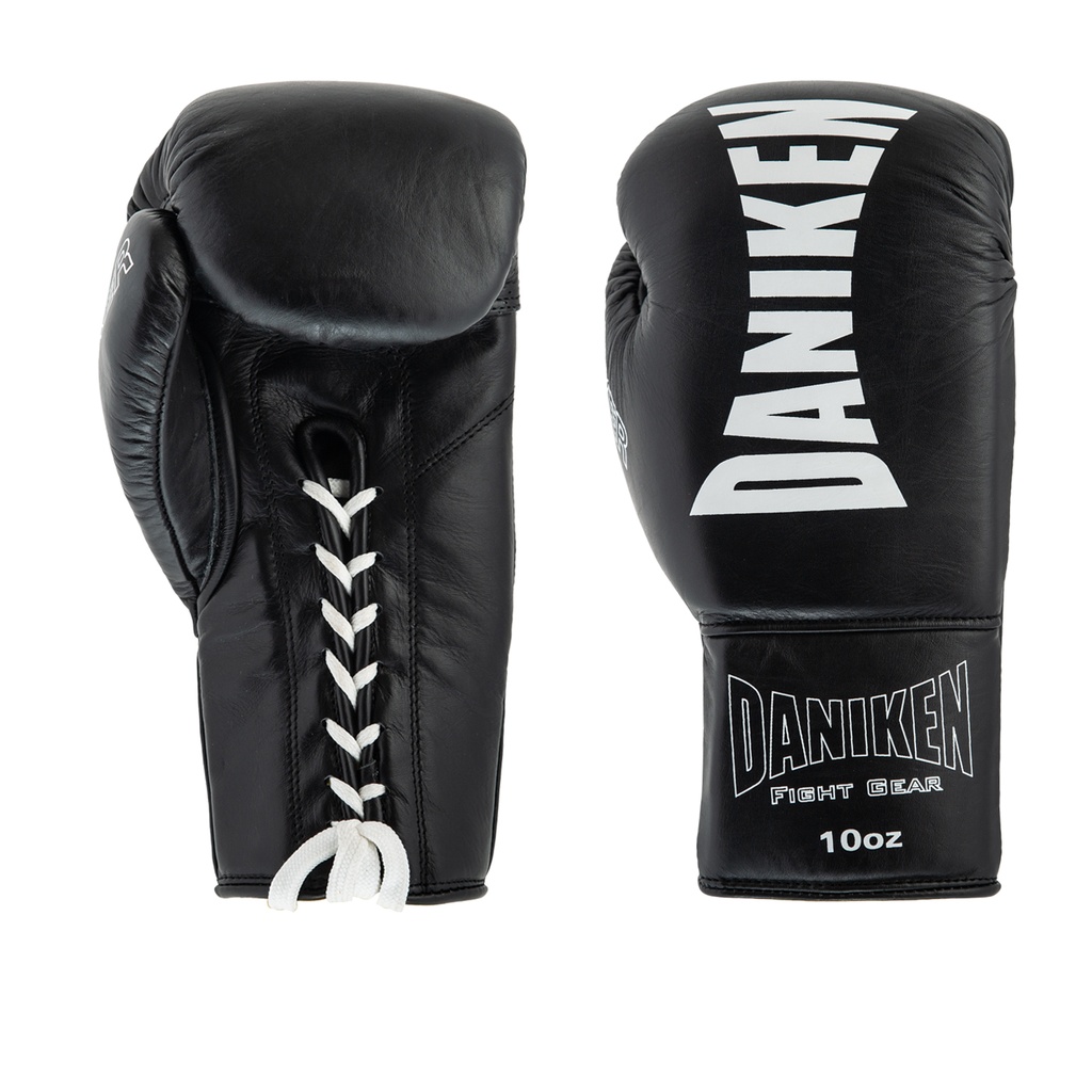 Daniken Boxhandschuhe Striker Pro Fight mit Schnürung, Schwarz