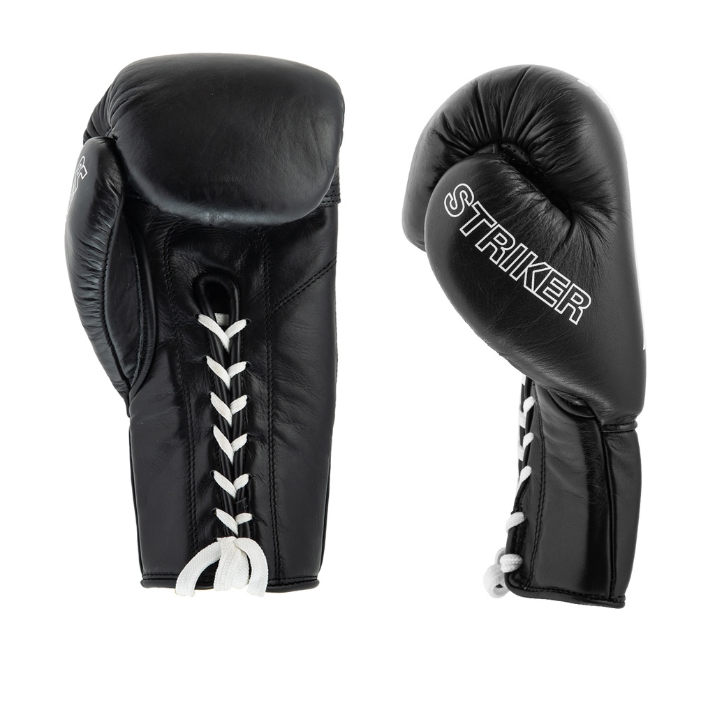 Daniken Boxhandschuhe Striker Pro Fight mit Schnürung, Schwarz