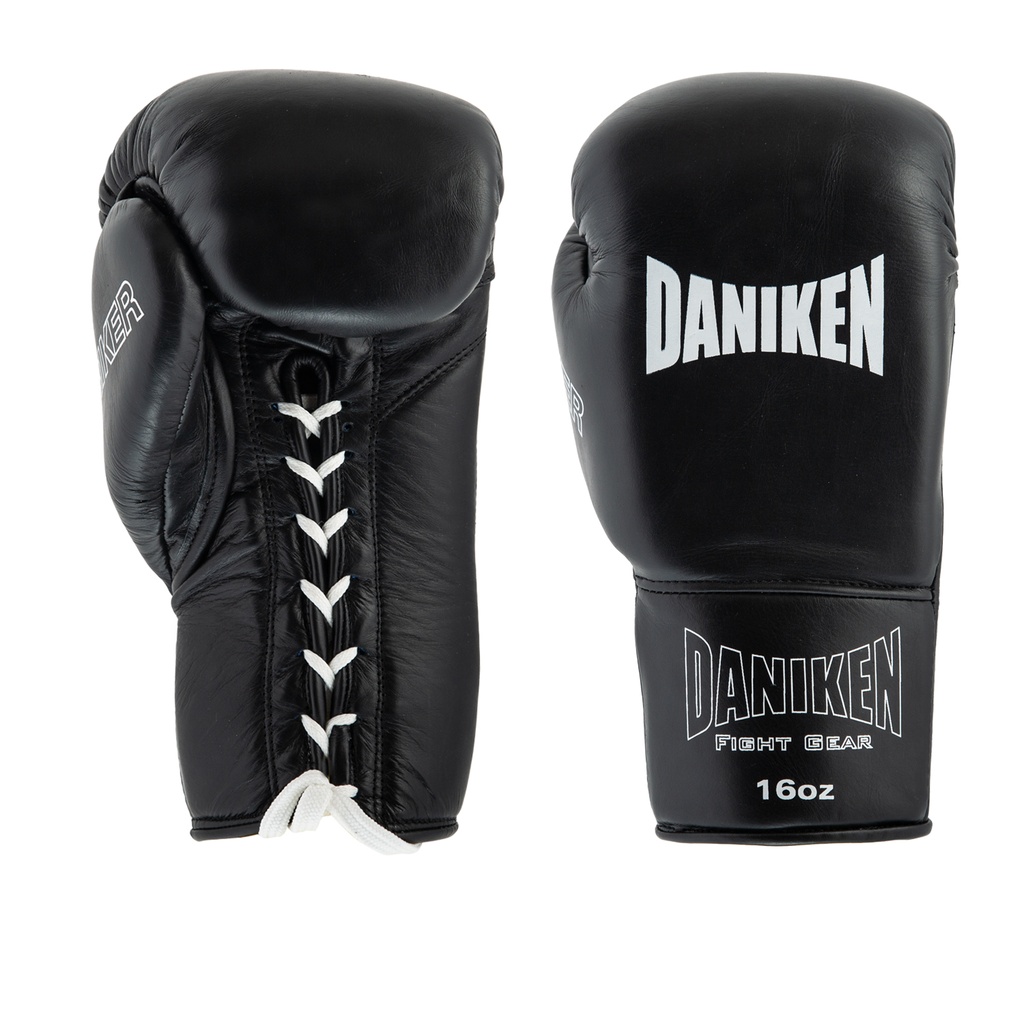 Daniken Boxhandschuhe Striker Sparring mit Schnürung, Schwarz