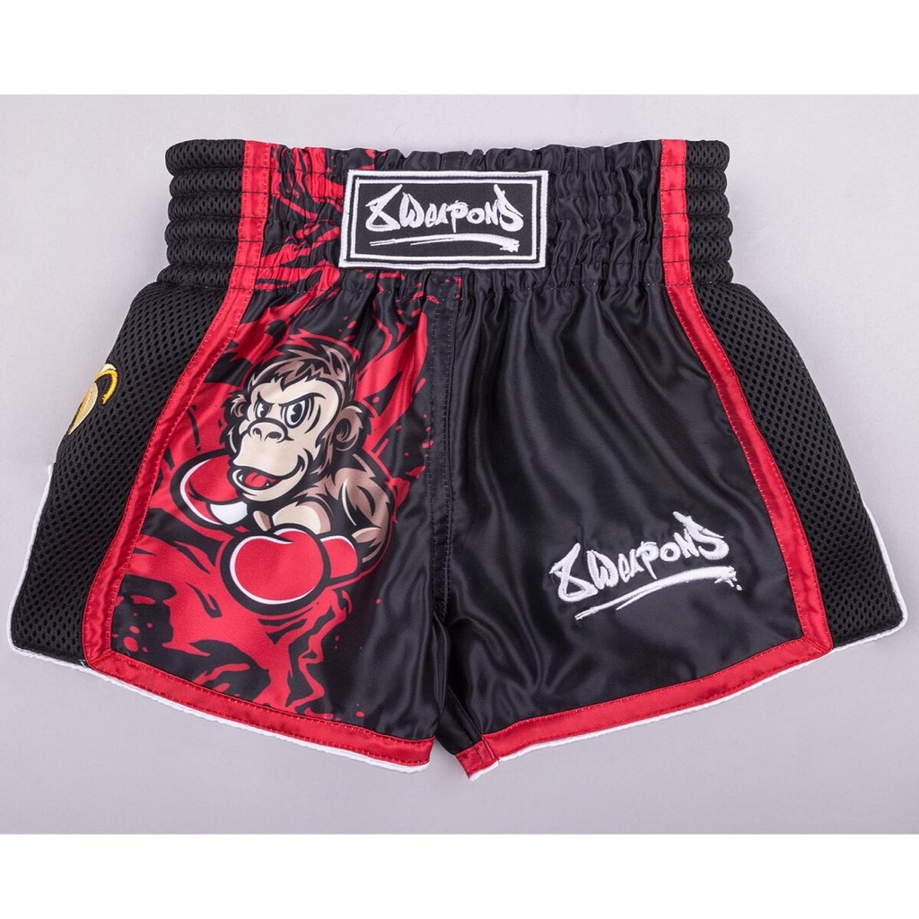 8Weapons Muay Thai Shorts Joe Kids, Schwarz-Rot 3