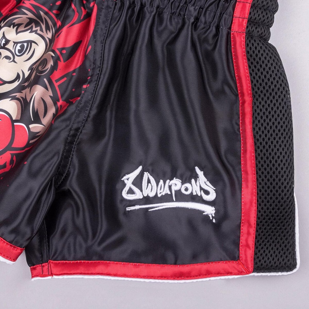 8Weapons Muay Thai Shorts Joe Kids, Schwarz-Rot 5