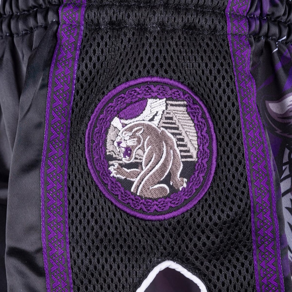 8Weapons Muay Thai Shorts Panther Kids, Schwarz-Violett 5