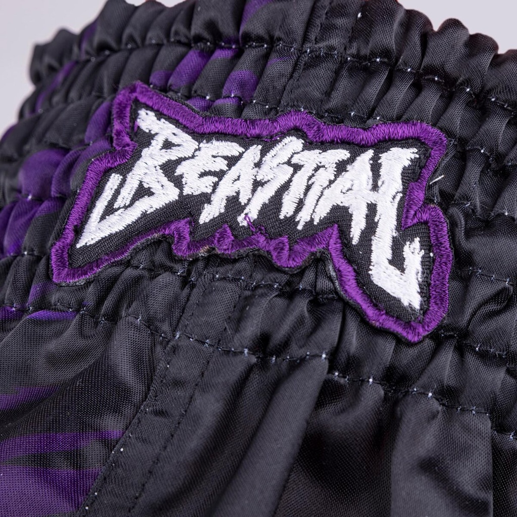 8Weapons Muay Thai Shorts Panther Kids, Schwarz-Violett 6