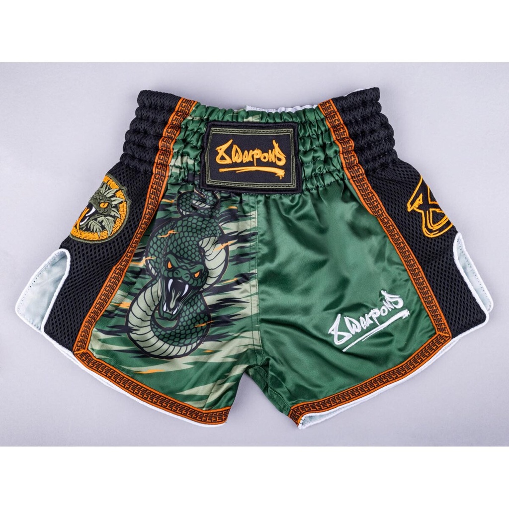 8Weapons Muay Thai Shorts Viper Kids, Grün-Schwarz 8