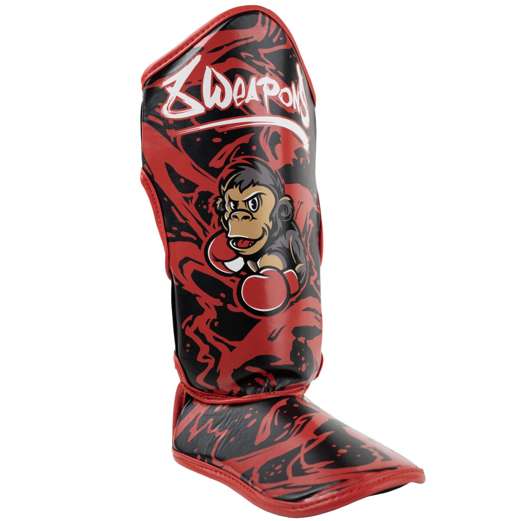 8Weapons Schienbeinschoner Joe Kids, Schwarz-Rot 4
