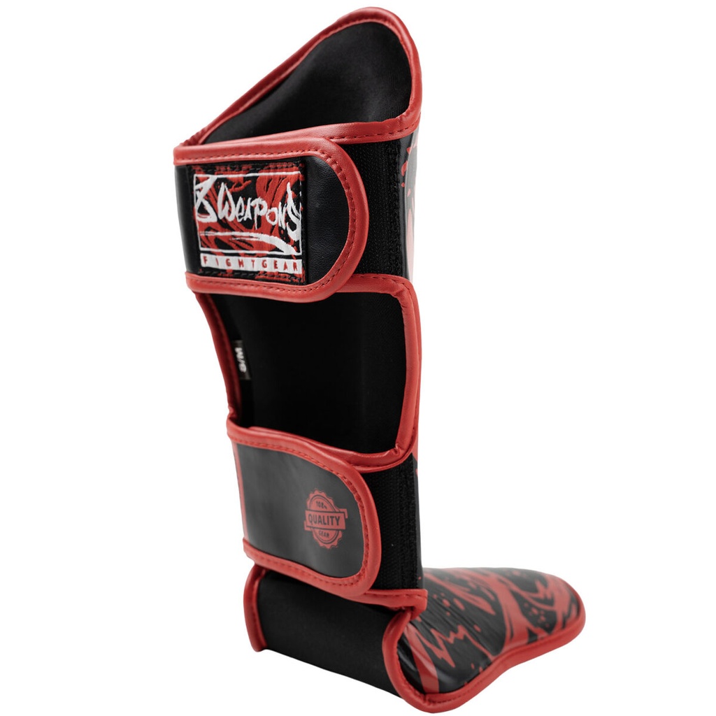 8Weapons Schienbeinschoner Joe Kids, Schwarz-Rot 5