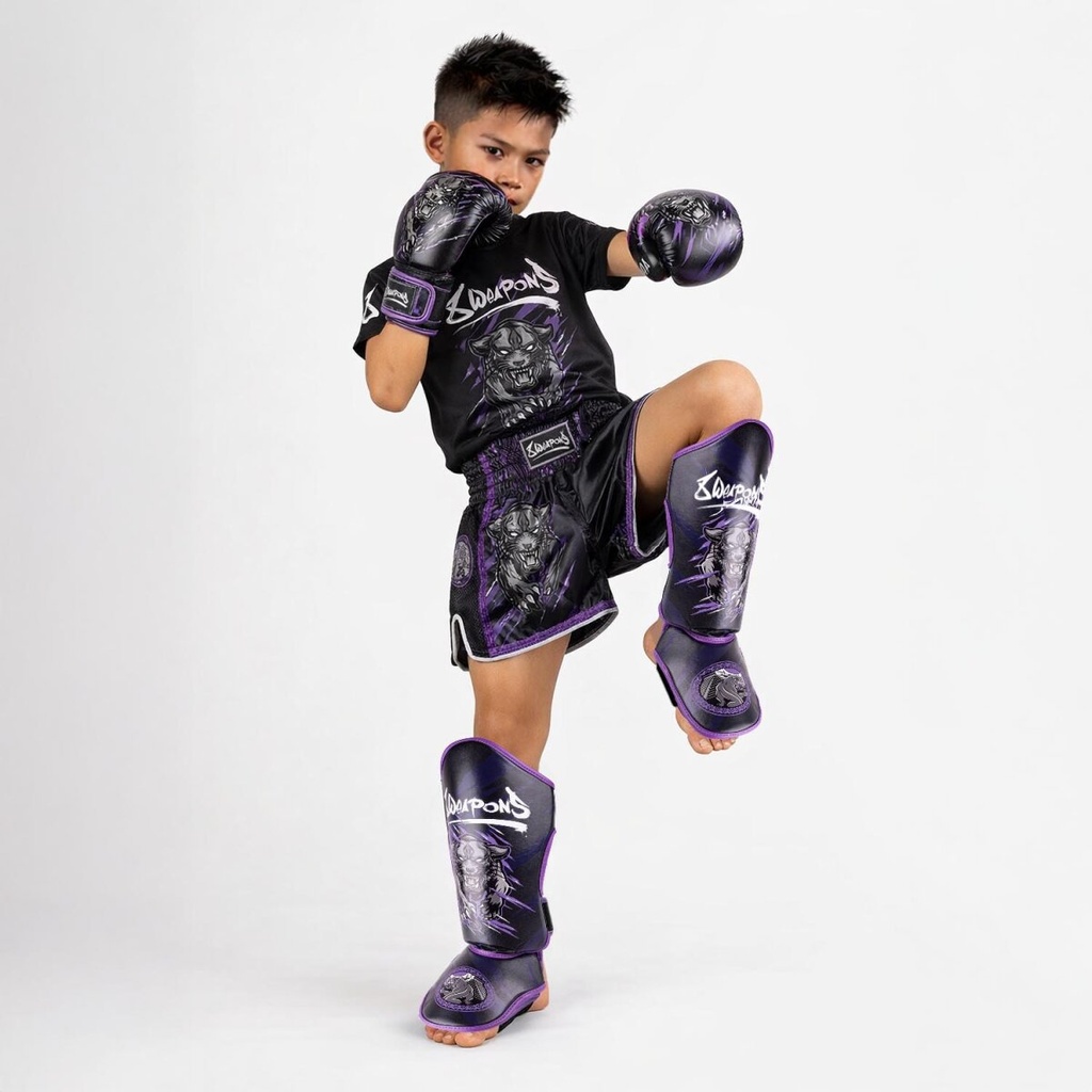 8Weapons T-Shirt Panther Kids, Schwarz-Violett 9