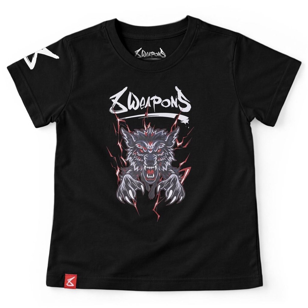 8Weapons T-Shirt Wolf Kids, Schwarz-Rot 3