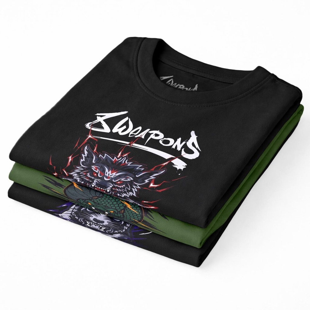 8Weapons T-Shirt Wolf Kids, Schwarz-Rot 8