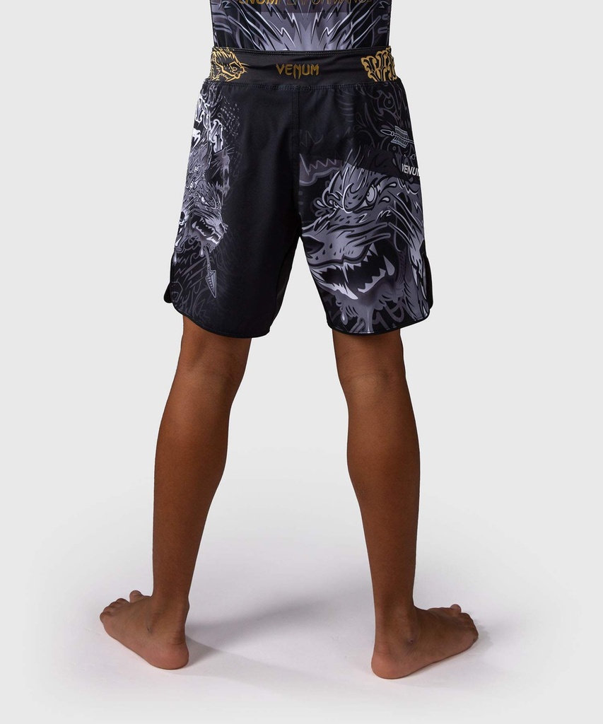 Venum Fight Shorts Wolf Atak Kids, Schwarz-Grau 4