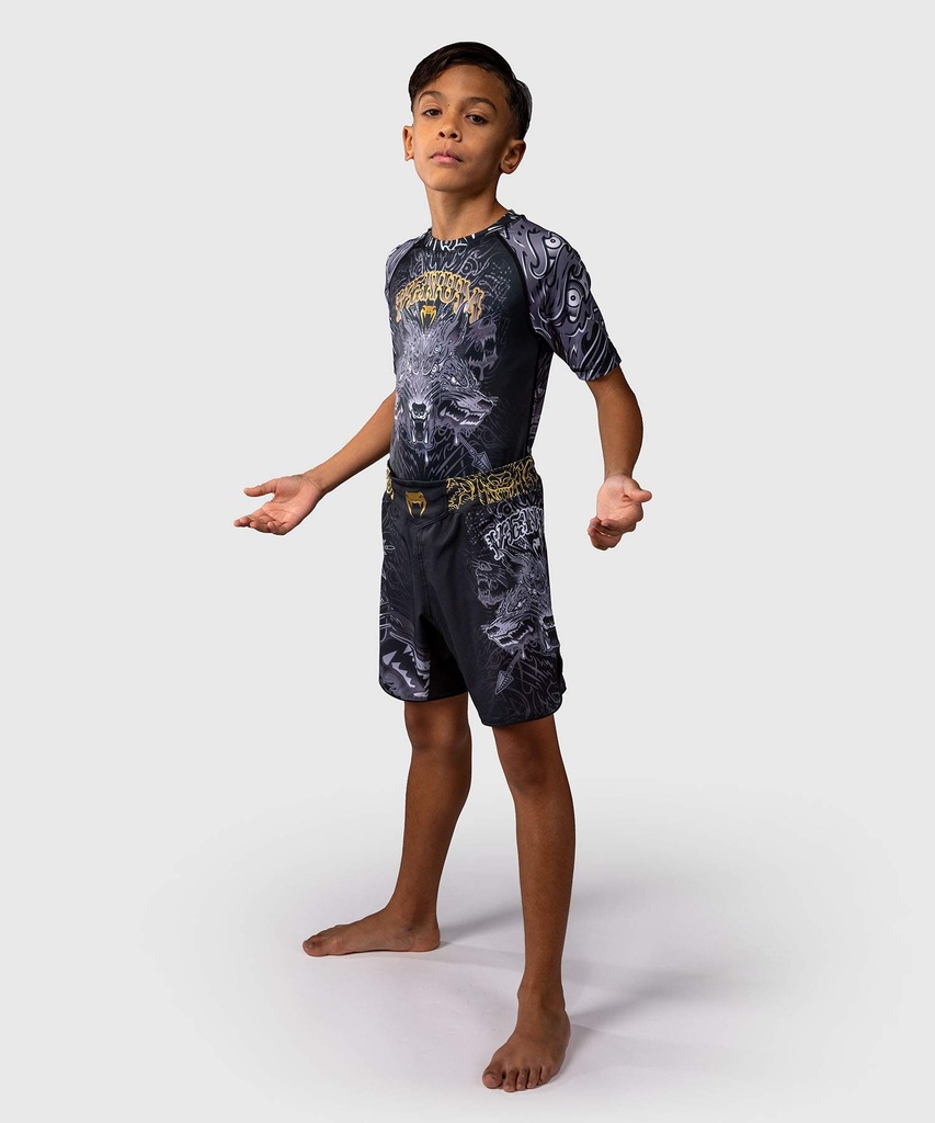 Venum Fight Shorts Wolf Atak Kids, Schwarz-Grau 7