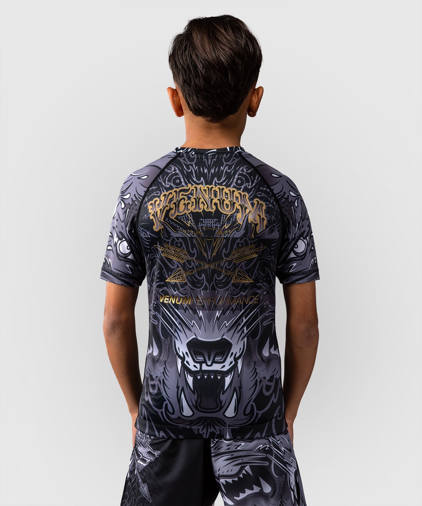 Venum Rash Guard Wolf Atak Kids, Schwarz-Grau 4