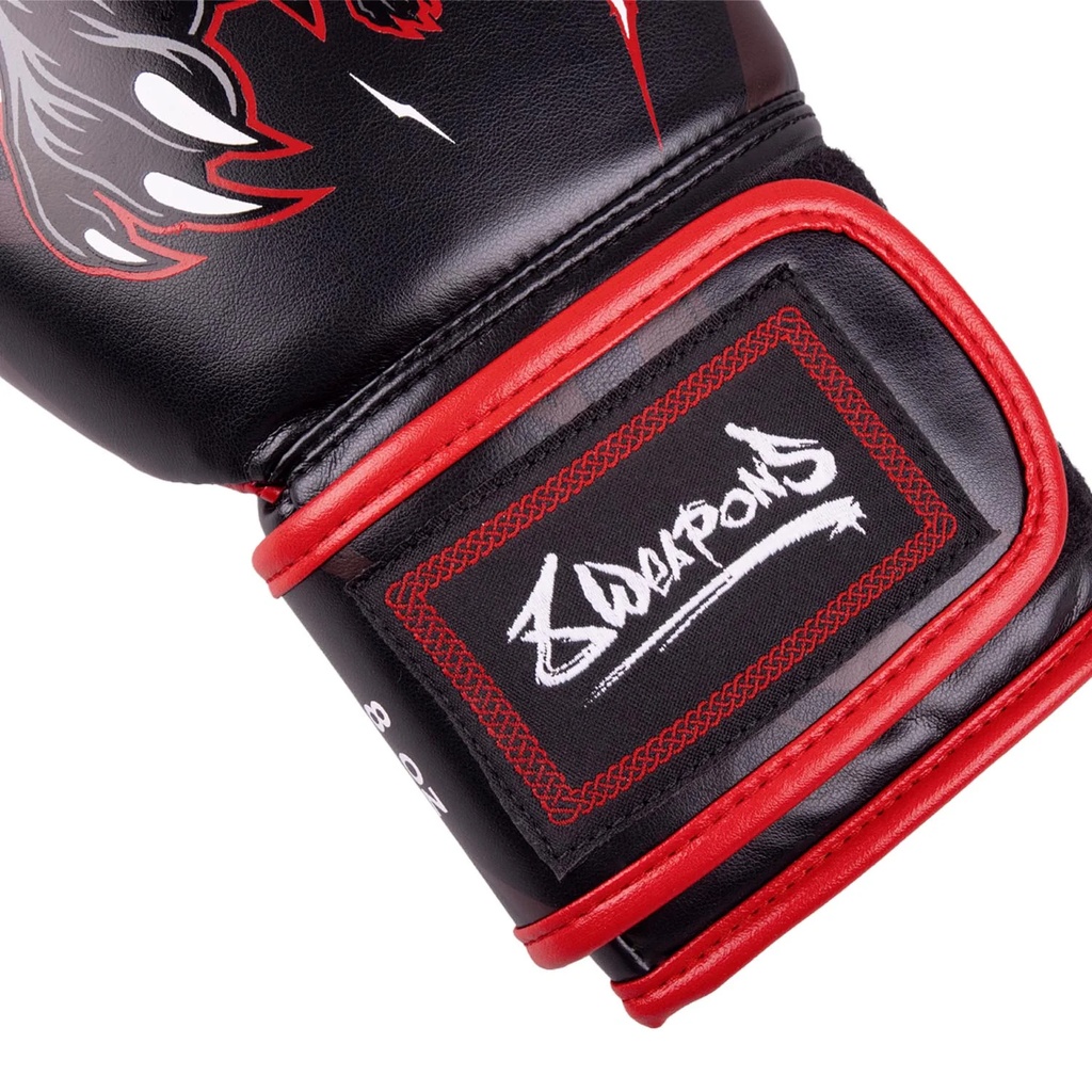 8Weapons Boxhandschuhe Wolf Kids, Schwarz-Rot 10