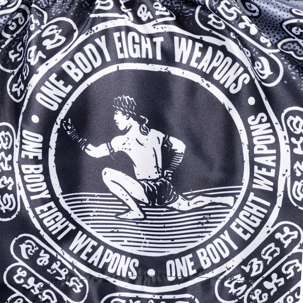 8Weapons Muay Thai Shorts 8 Ways Yant, Schwarz 5