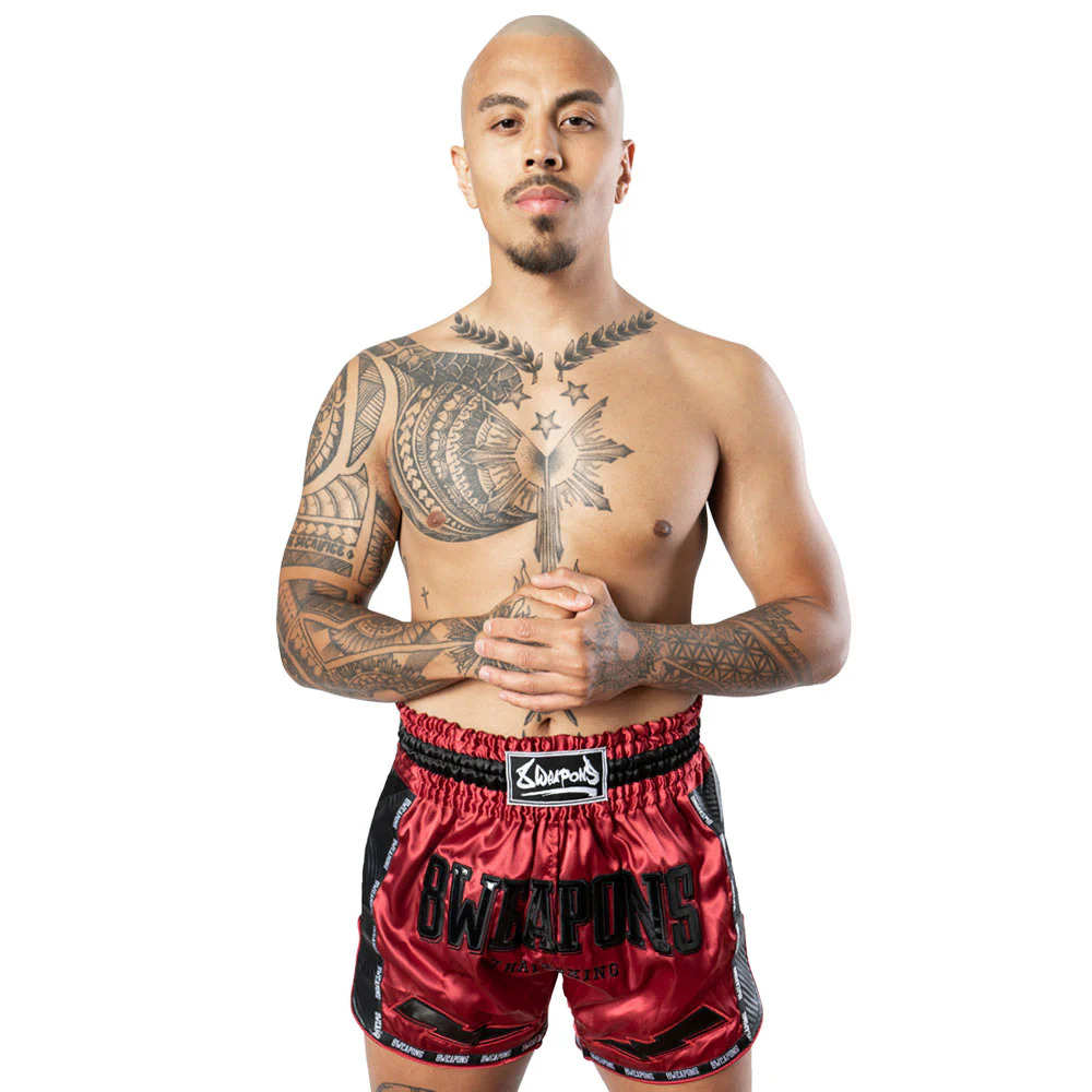 8Weapons Muay Thai Shorts Carbon Red Dawn 5