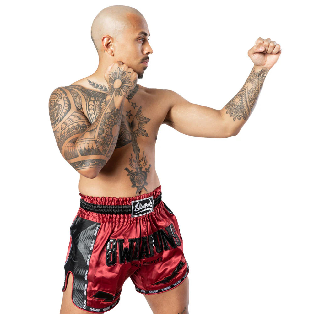 8Weapons Muay Thai Shorts Carbon Red Dawn 7