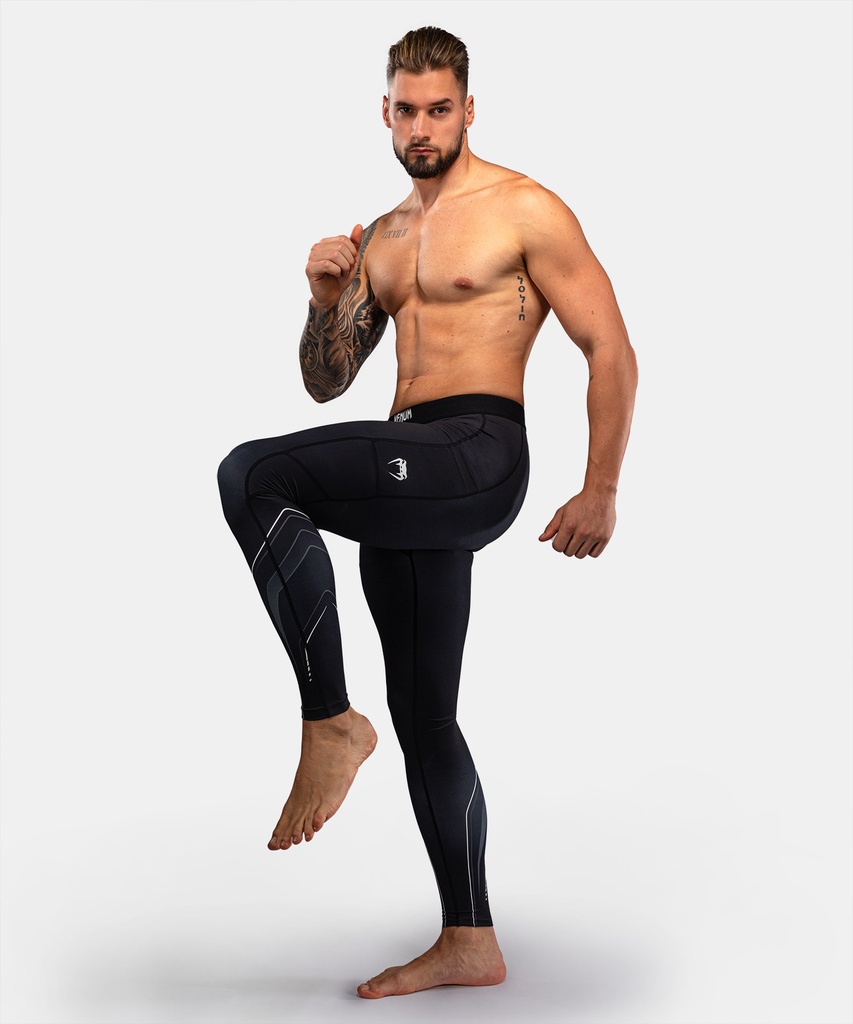 Venum Compression Pants Streamline, Schwarz-Weiss 4