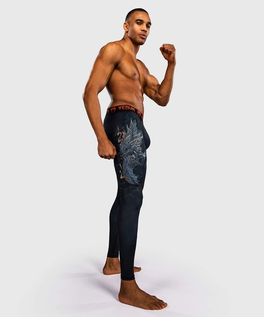 Venum Compression Pants Thunder Dragon, Schwarz-Kupfer 4