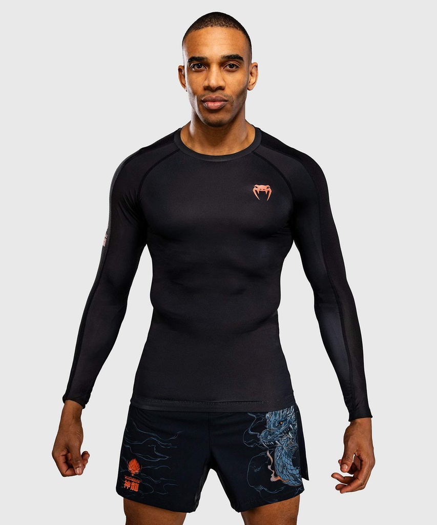 Venum Rash Guard Thunder Dragon, Schwarz-Kupfer 2