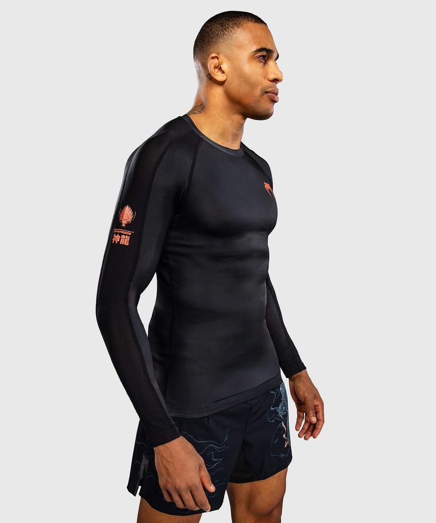 Venum Rash Guard Thunder Dragon, Schwarz-Kupfer 5