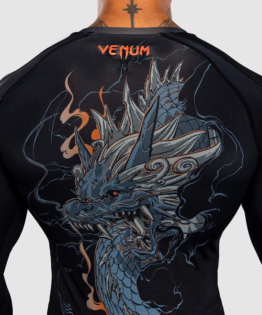 Venum Rash Guard Thunder Dragon, Schwarz-Kupfer 8