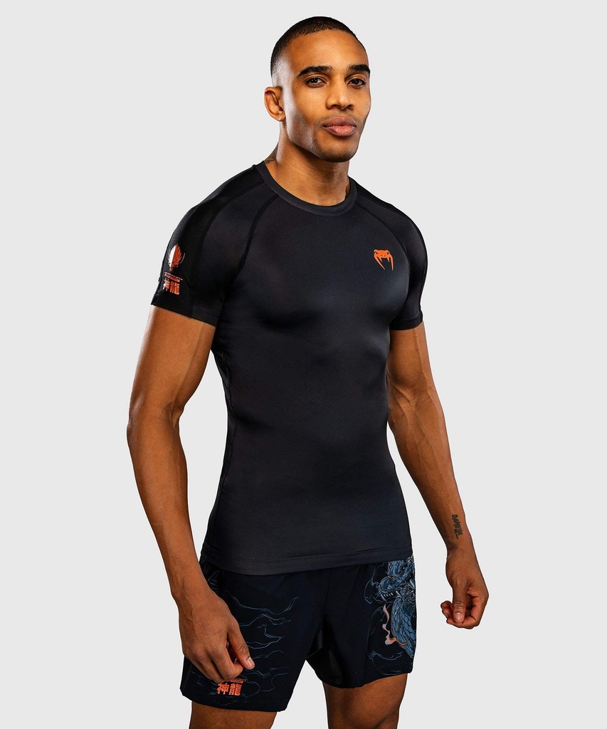 Venum Rash Guard Thunder Dragon, Schwarz-Kupfer 4