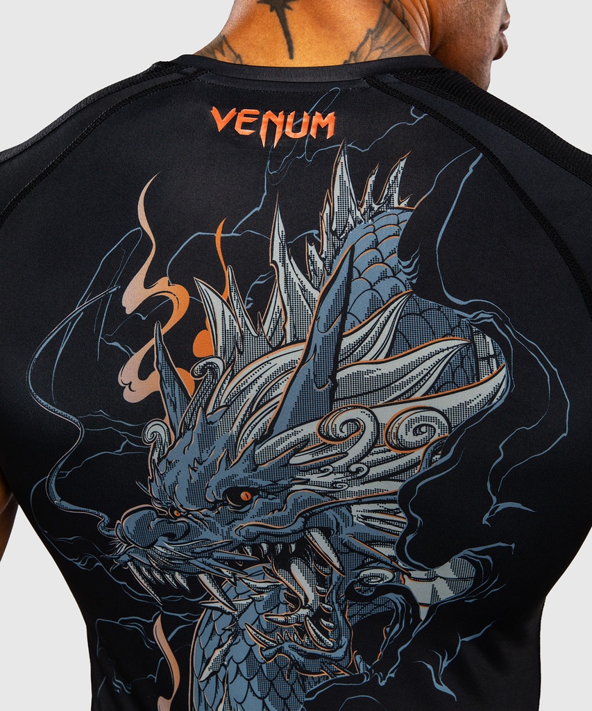 Venum Rash Guard Thunder Dragon, Schwarz-Kupfer 8