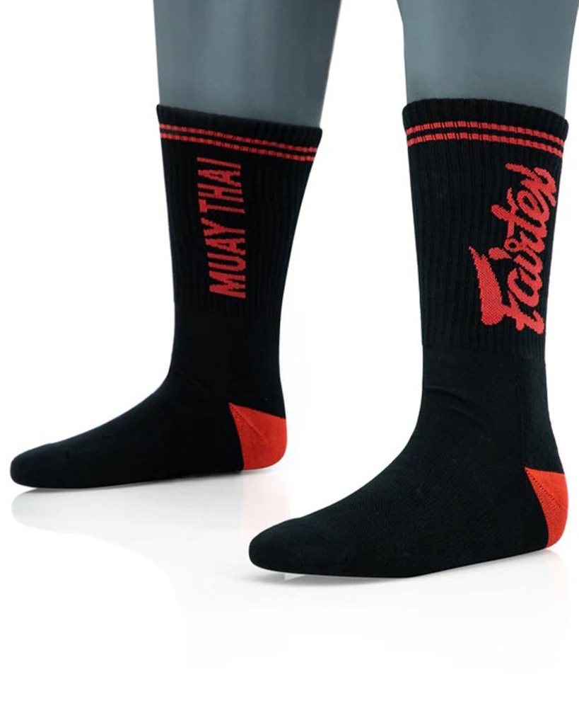 Fairtex Socken, Schwarz-Rot 2