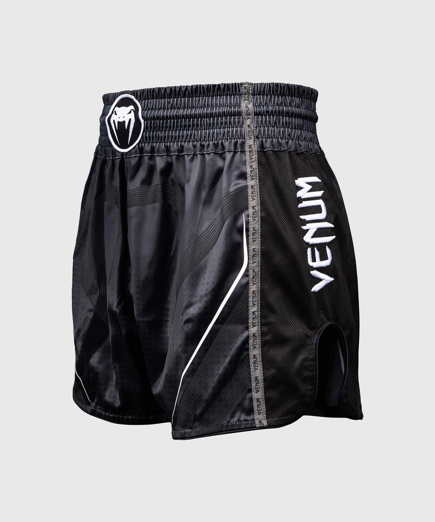 Venum Muay Thai Shorts Stealth, Schwarz-Weiss 2
