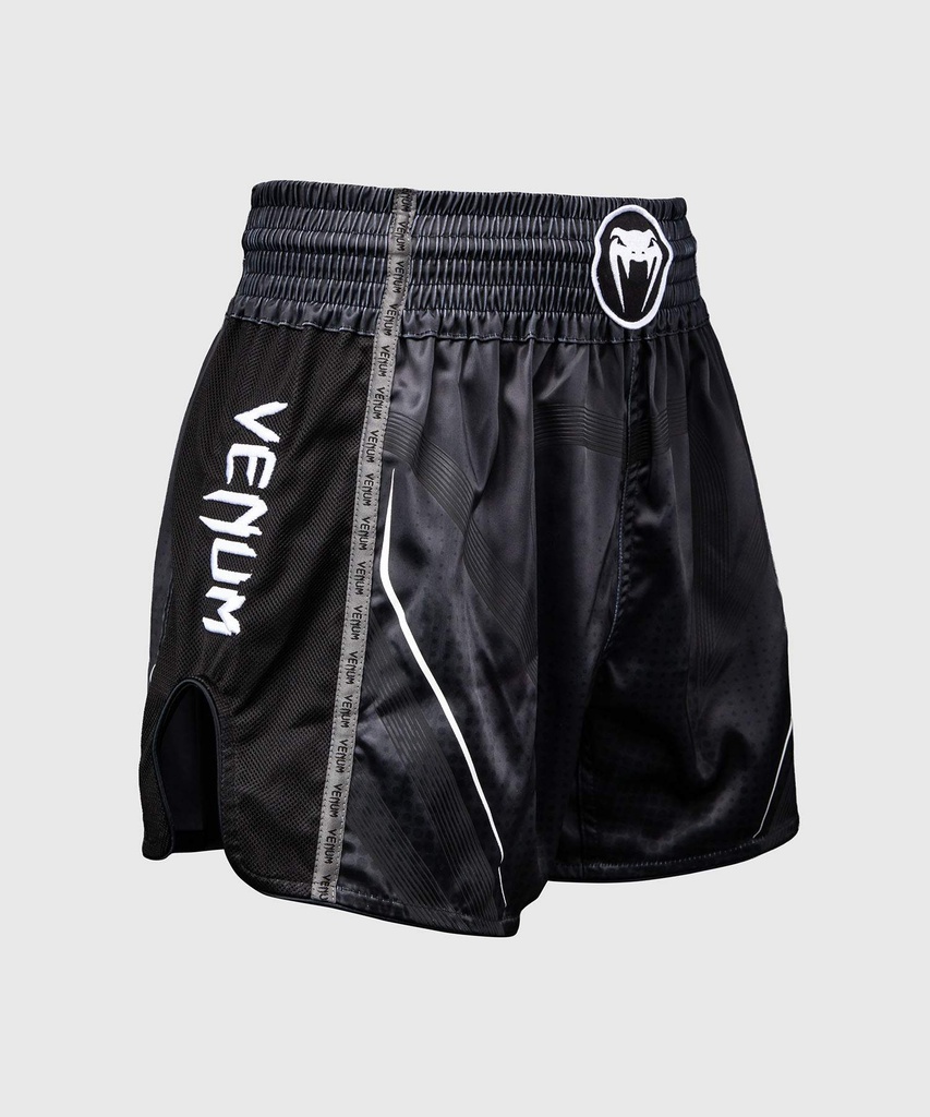 Venum Muay Thai Shorts Stealth, Schwarz-Weiss 4