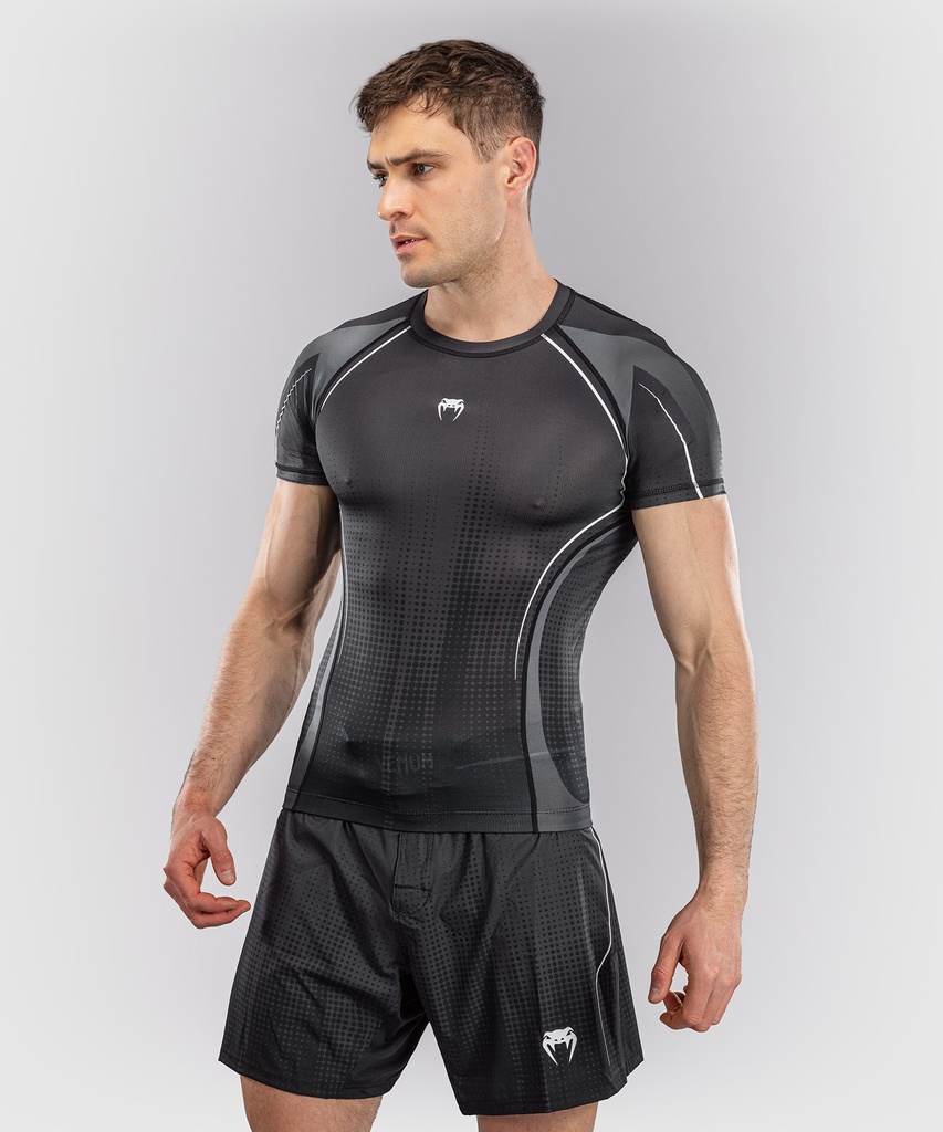 Venum Rash Guard Stealth, Schwarz-Weiss 3
