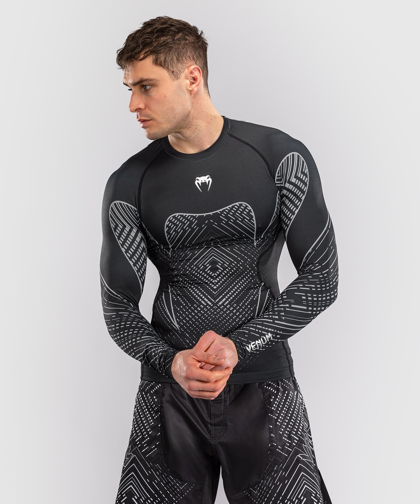 Venum Rash Guard Midnight Fury, Schwarz-Silber 4